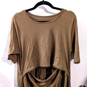 NWT Undercover Mama Nursing Breastfeeding Dress Olive w/ pockets Size XL